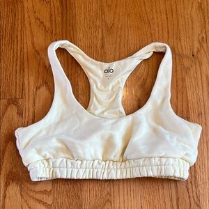 ALO Yoga Butter yellow sports bra size small